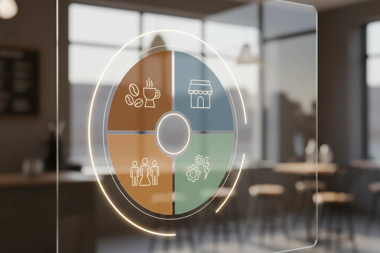 Структура затрат на производство и продажу кофейного напитка в кофейне, доли и проценты