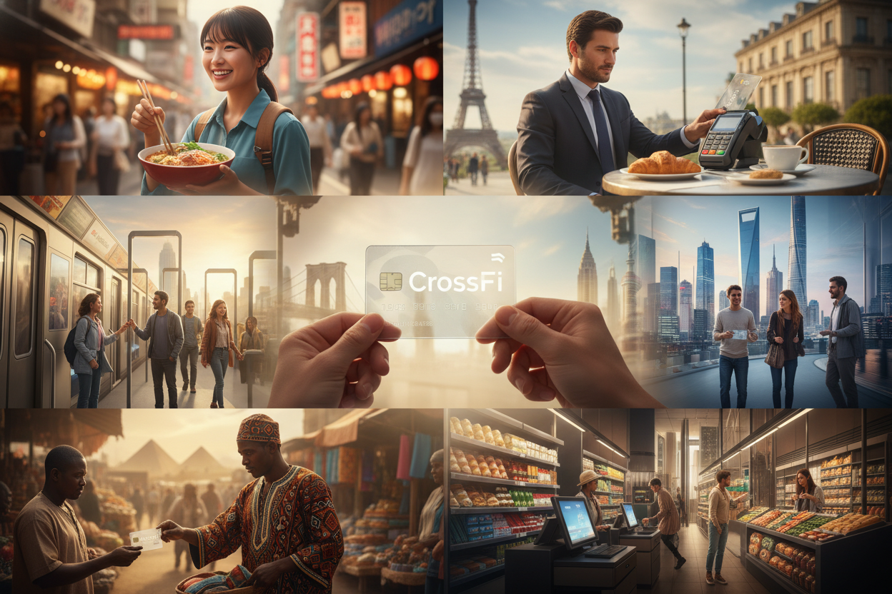 Визуализация использования CrossFi Card в международных платежах