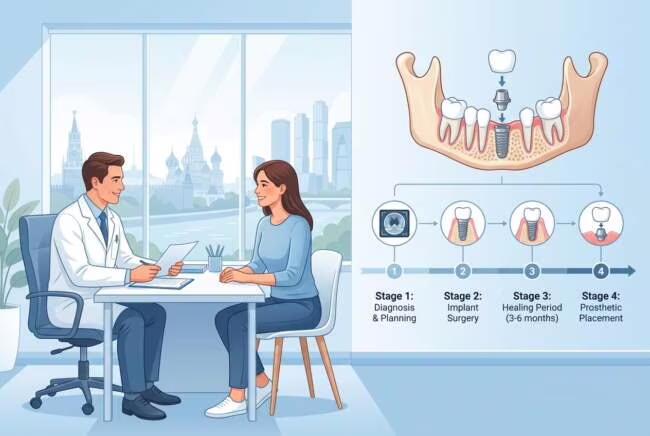 Как проходит имплантация зубов этапы и сроки лечения